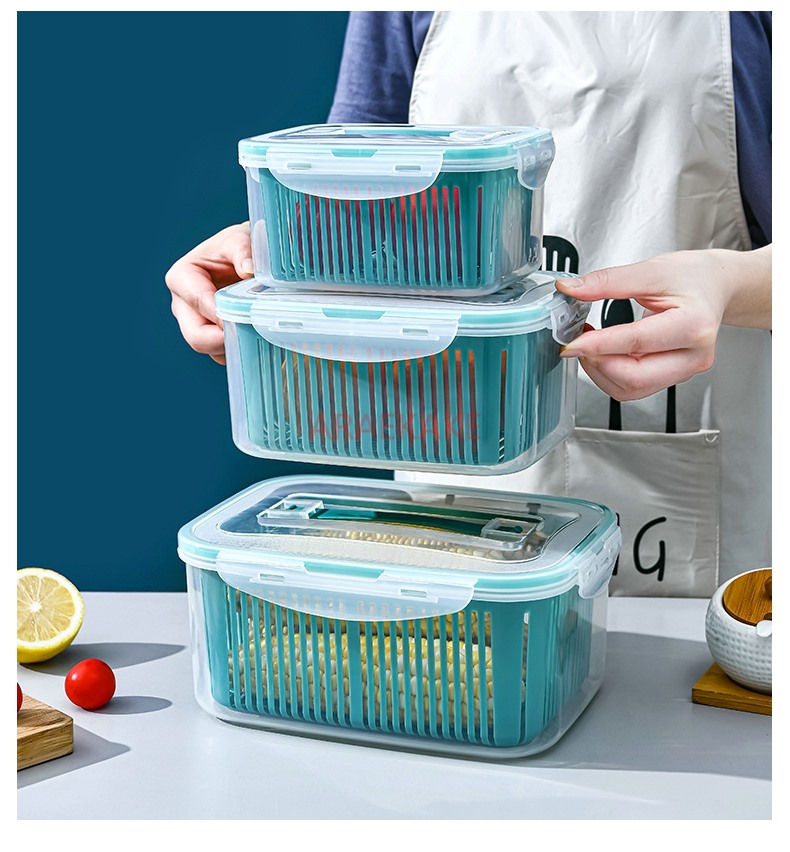 Food Storage For Refrigerator - Household kitchen large drainage basket storage