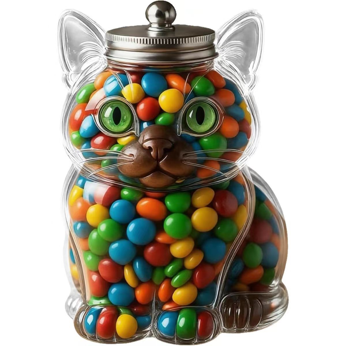 Cute Cat Shaped Glass Candy Ja - огляд і ціна Food Storage Glass Box