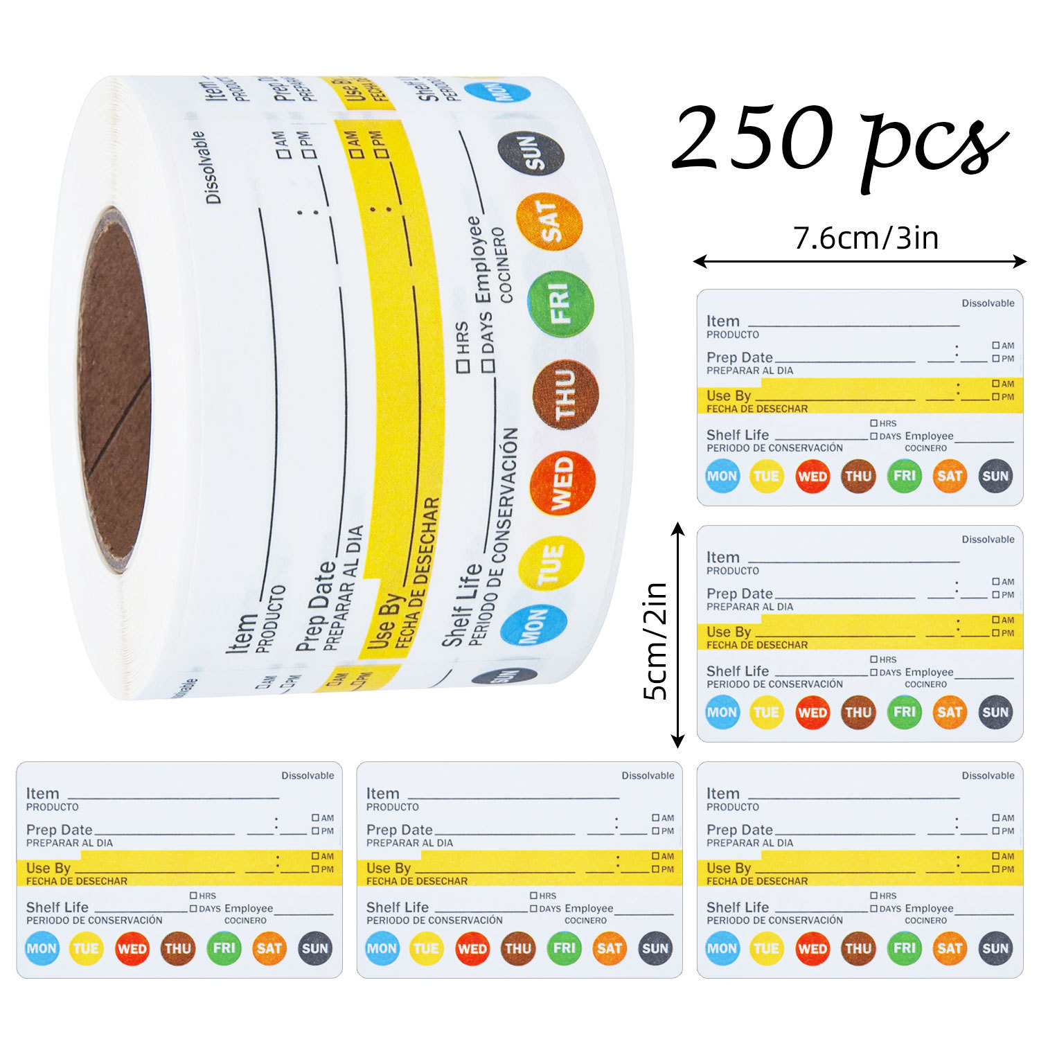 250Pcs/Roll Food Date Labels W - огляд і ціна Food Storage Label
