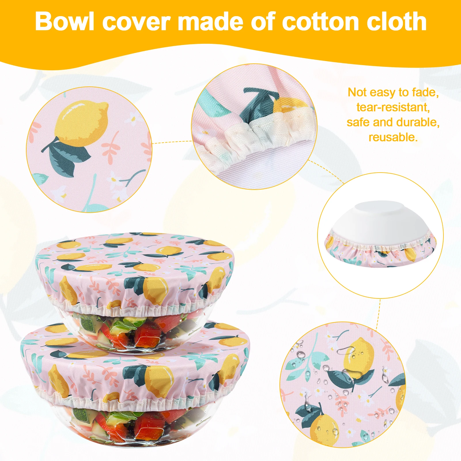 3Pcs Bowl Covers Set Elastic R - огляд і ціна Food Storage Kitchen Container Set