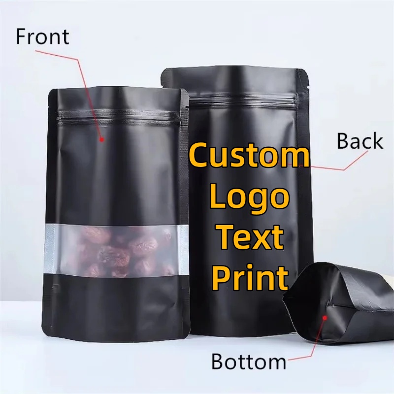 100PCS Stand-up Matte Black Al - огляд і ціна Food Storage Ziploc Bags