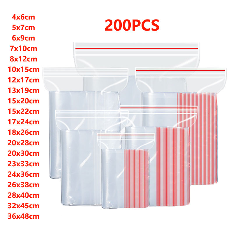 100/200Pcs Small Zip Lock Plas - огляд і ціна Food Storage Locker