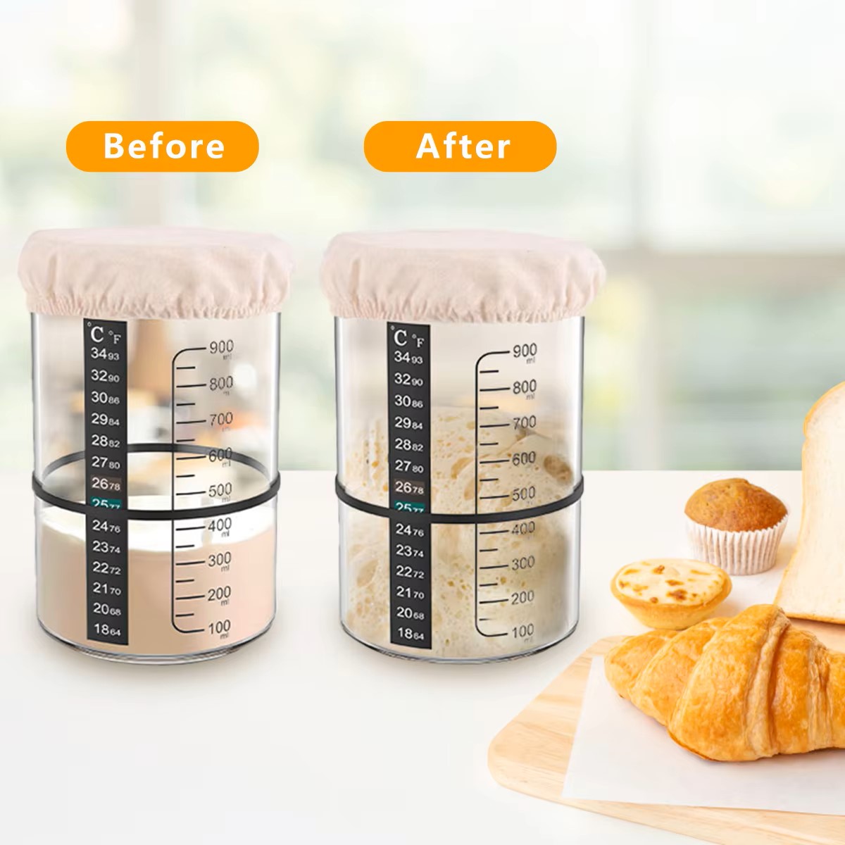 1500/900ml Sourdough Starter J - огляд і ціна Food Storage Glass Box