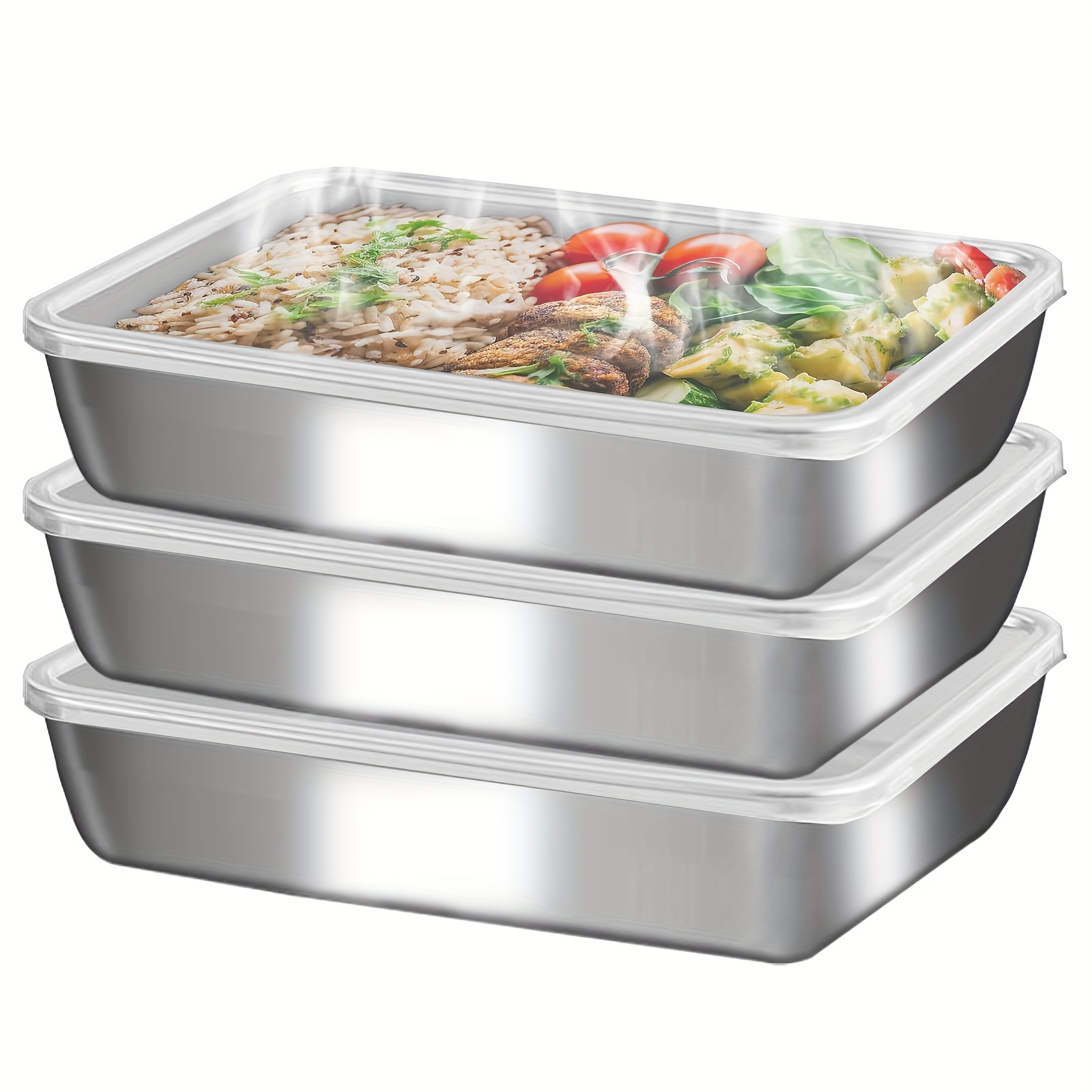 3pcs Stainless Steel Food Cont - огляд і ціна Food Storage Meals