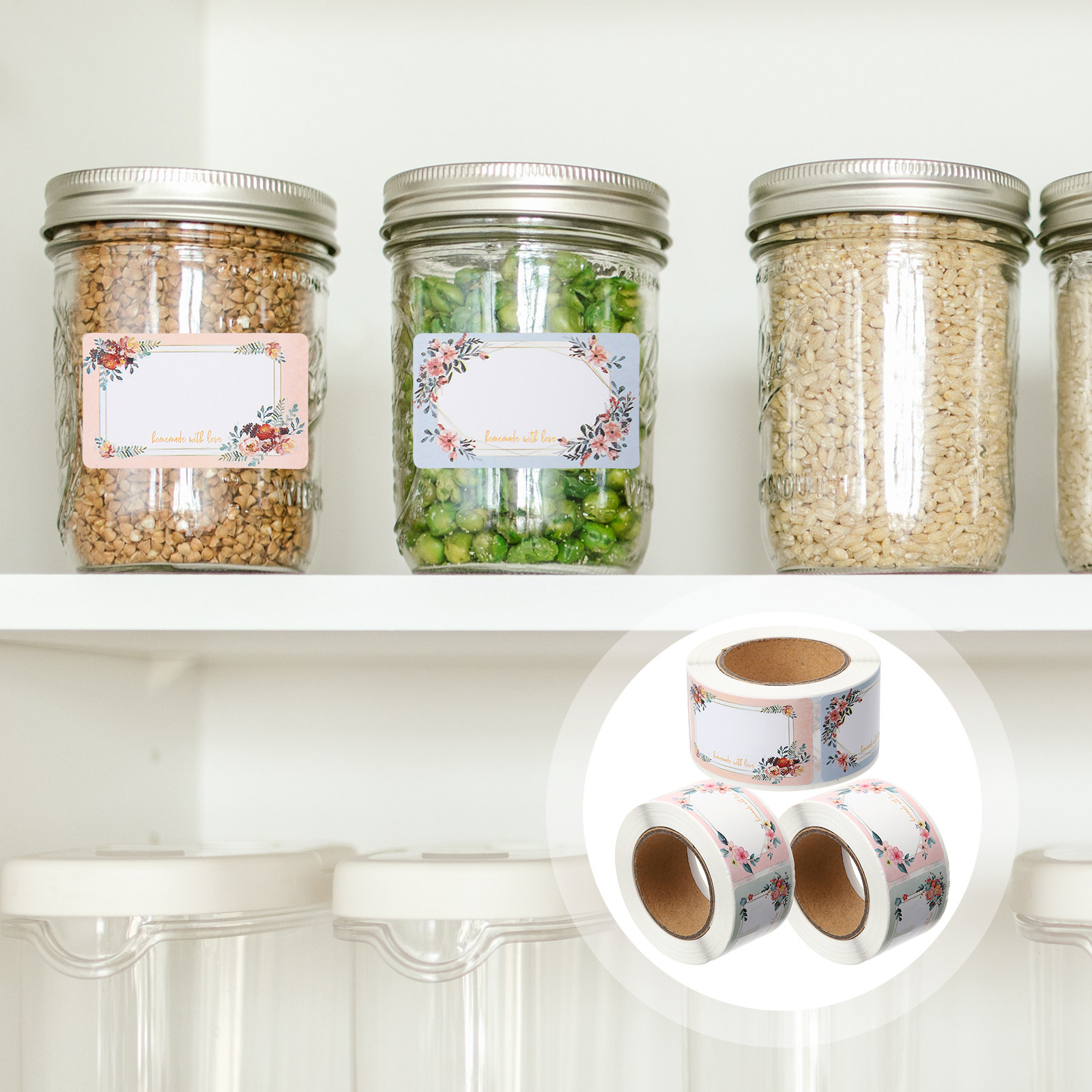 3 Rolls Blank Name Sticker Lab - огляд і ціна Food Storage Jar Labels