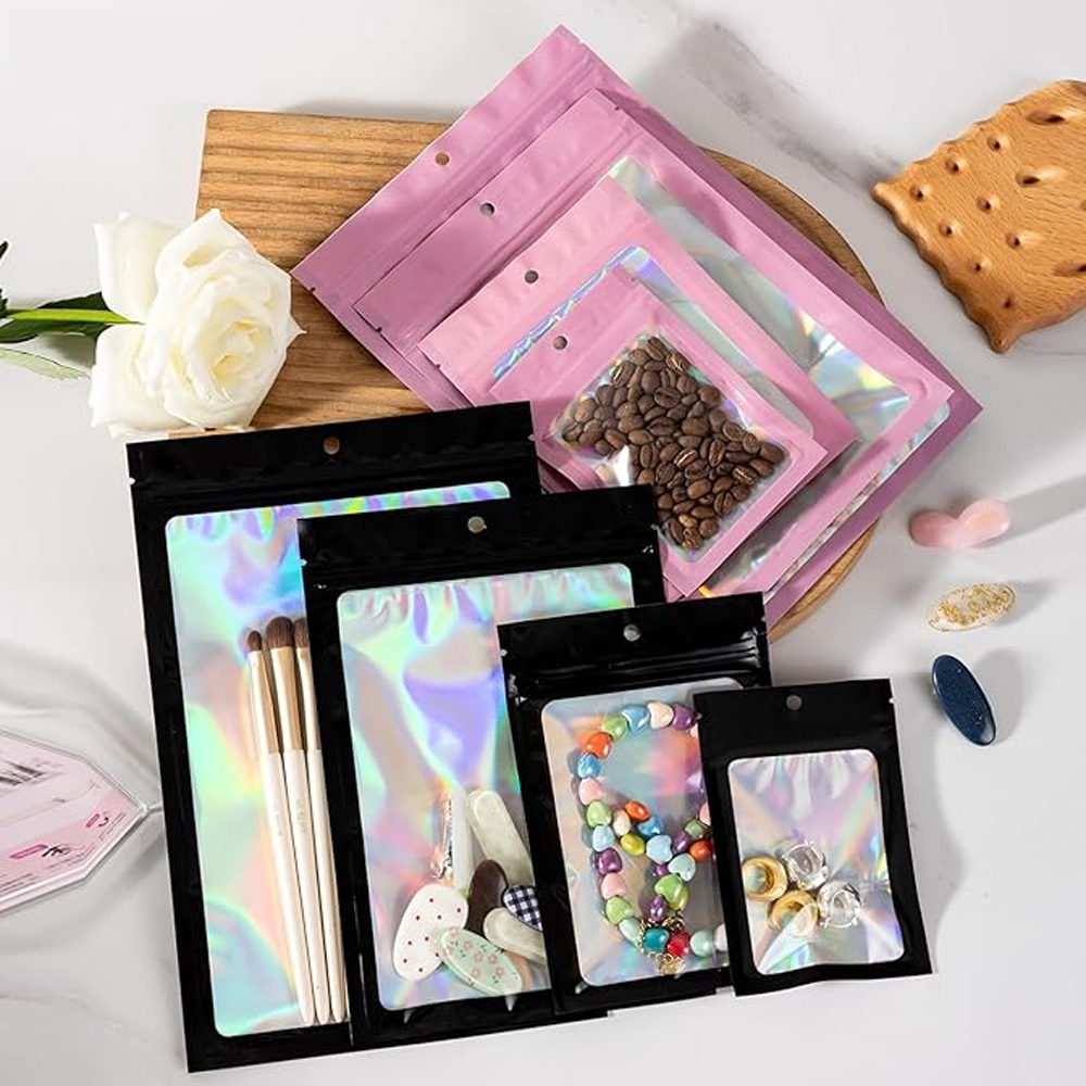 1000/10Pcs Holographic Ziplock - огляд і ціна Food Storage Ziploc Bags