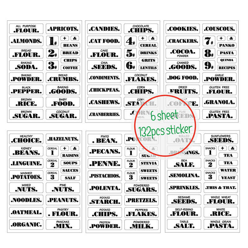 132pcs Kitchen Food Stickers W - огляд і ціна Food Storage Label