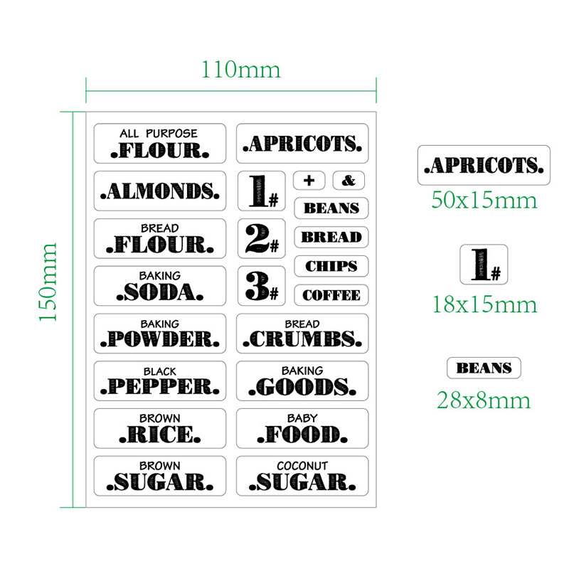 132pcs Kitchen Food Stickers W - огляд і ціна Food Storage Label